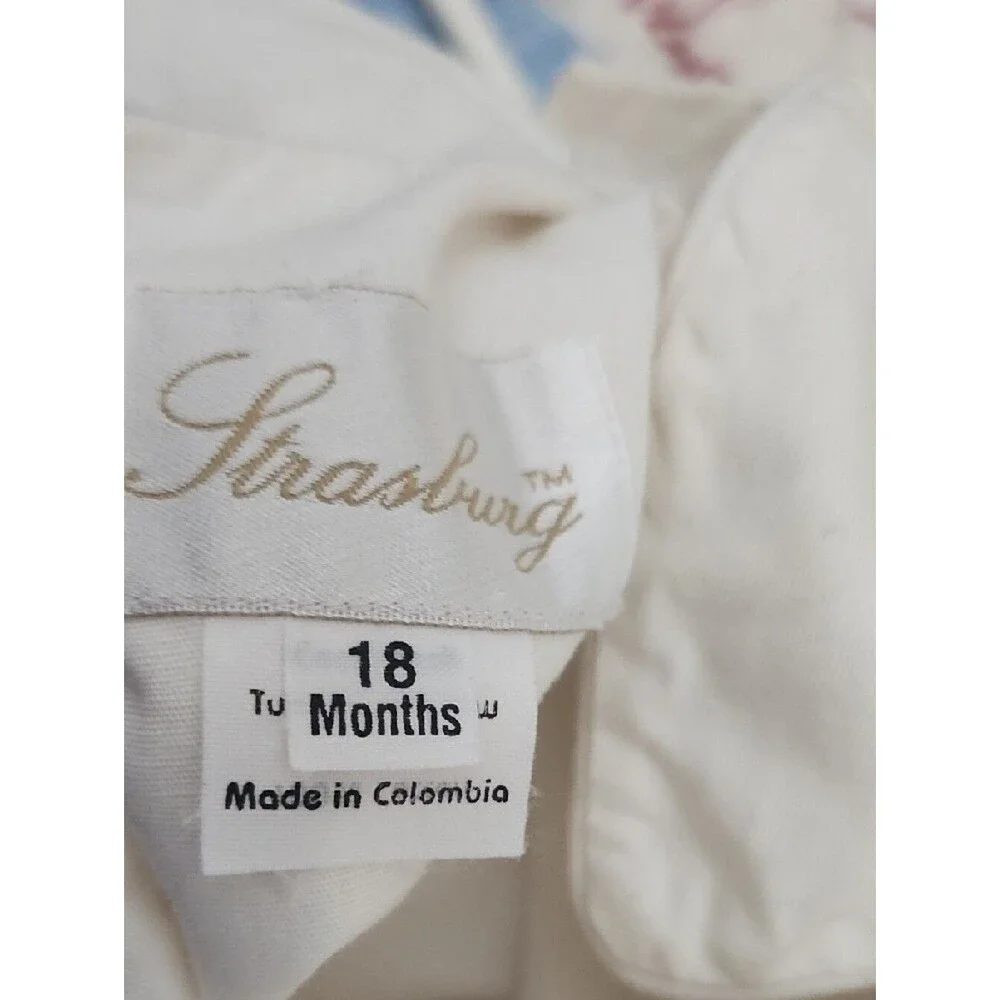 VTG Strasburg Children 18M Smocked Christening Romper & Bib Heirloom Set